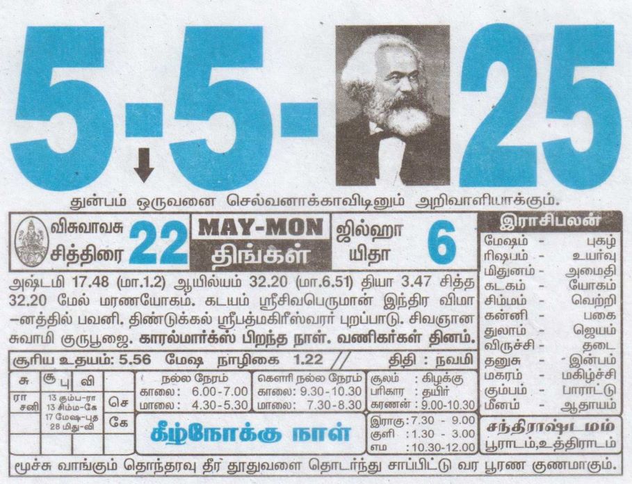 Tamil Calendar 05-05-2025